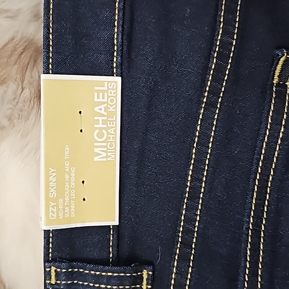 NWT Michael Kors Basics Dark Rinse Wash Izzy Skinny Jeans Sz 8 - Picture 5 of 15